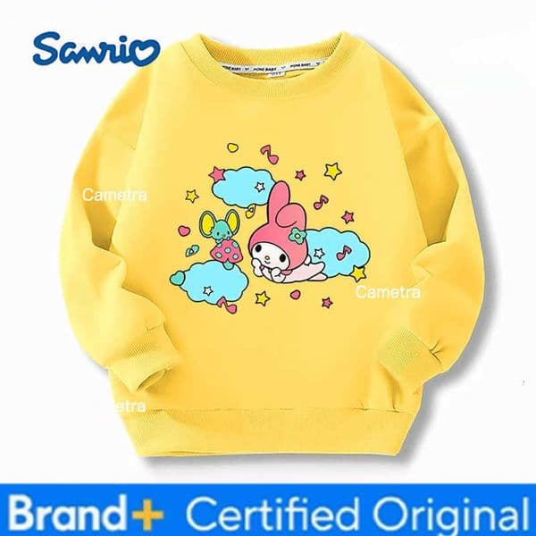 Sanrio Baby Girls 100 Cotton Clothes Top Kid My Melody Printed Pullover Children Autumn Fashion Long Sleeve T-shrits Boy Clothes H260326