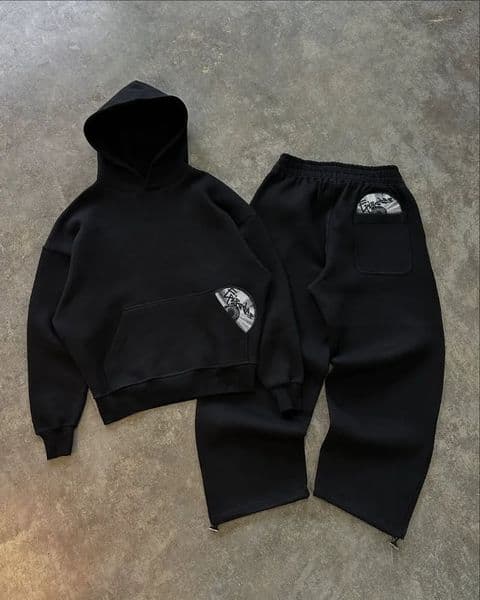 High street hiphop men suit fashionable and embroidered n pullovers Gothic Harajuku loose casual tracksuit 260326