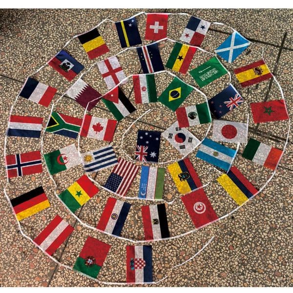 Aerlxemrbrae 2026 42pcs Country Flag cup Countries Flag Bunting National String Banner Football Event Garlands decor 260325