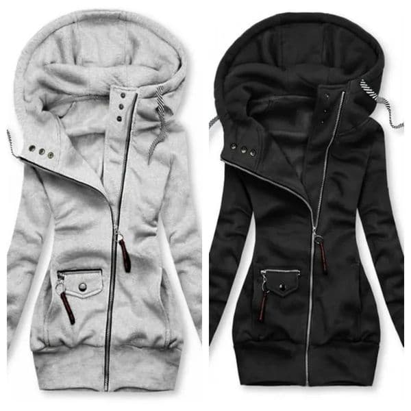 Women Oversize Hoodies Sweatshirts Pullovers Hoodie Female Patchwork Sweatshirt Autumn Warm Hoody Zipper UP Tops 260326