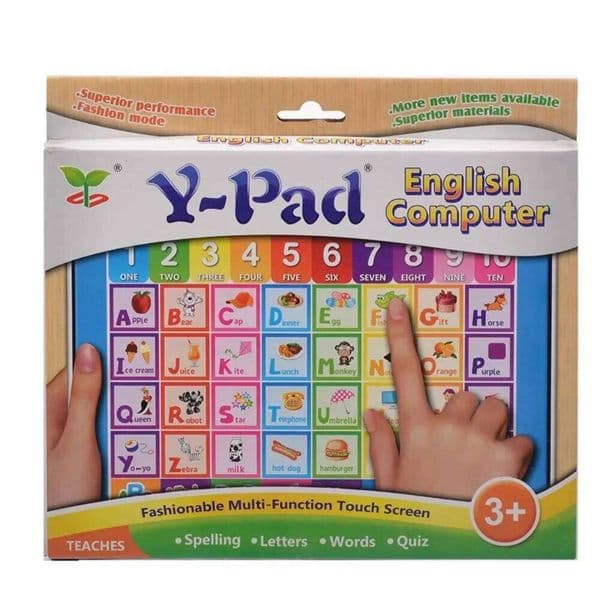 Interactive Y-Pad English Learning Tablet Toddlers 3+ ABC Word Spelling Quiz Music Educational Toy for Toddler Kids