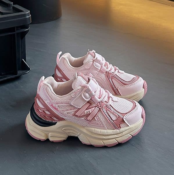 Fashion Kids Chunky Sneakers Girls Pink Mesh Non-Slip Casual School Casual Shoes for Toddler Little Kid Daily Walking Free shipping