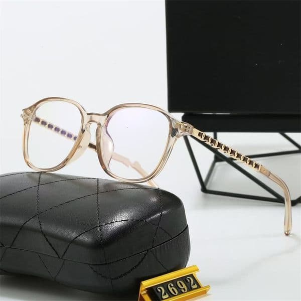designer sunglasses channels Nude makeup frame CH2692 round with pearl temples anti-blue black face-slimming nude cc sunglasses