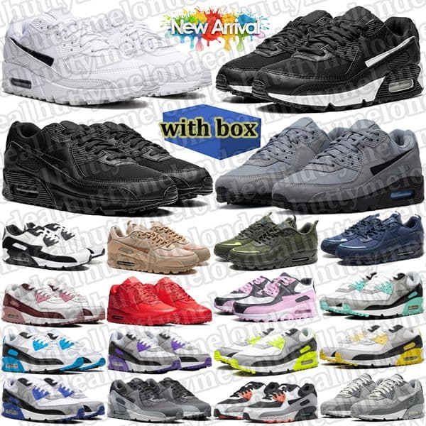 with box 90s men women 90 running shoes designer sneakers outdoor durable trainers comfortable sports shoes