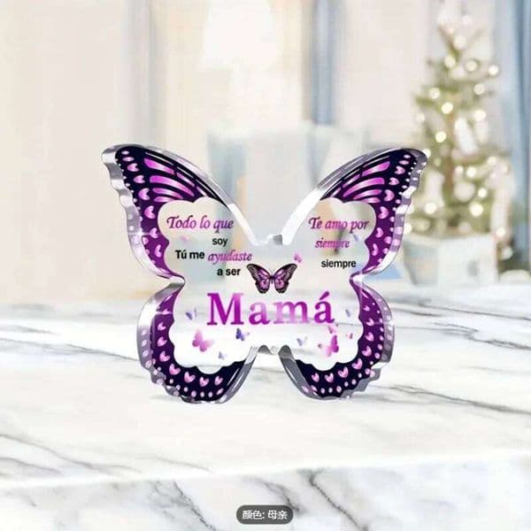Acrylic Butterfly Plaque 10cm Spanish Design Mom Birthday Gift Mother's Day Present Home Decor 26H0326