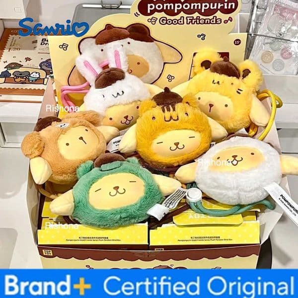 Sanrio Pompompurin Good Friends Series Plush Pendant Blind Box Peripherals Figure Doll Keychain Cute Ornament Mystery Bag Girl Toy Gift H260326