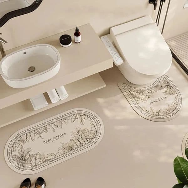 Designer Non-Slip h Mat Bath Mats U-Shaped Bathroom Absorb Water Toilet Rug Washroom Entrance Doormat Home Floor Carpet 240730 007