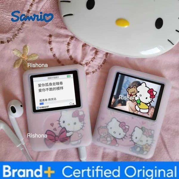 Sanrio 2026 Kawaii HelloKitty Portable MP3 Player with Screen for Music Novels Students Running Gym Anime Cartoon Cute Holiday H260326