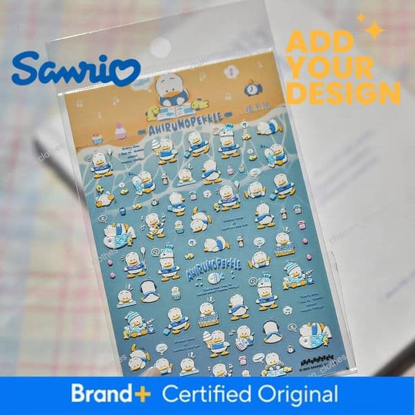 Designer 1Pcs Sanrio Series 5D Nail Stickers Sushiro Pom Pom Purin Kuromi Kero Kero Keroppi Nail Art Accessories Cute Cartoon Stickers Luxury Goods
