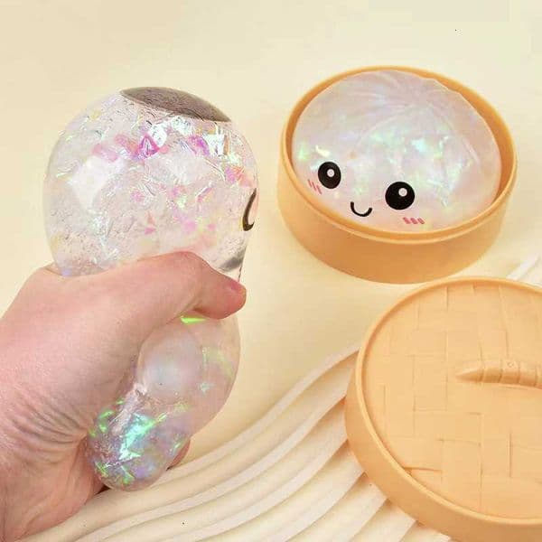 One Second Rebound Soft Stress Relief Decor Food Shaped Crystal Transparent Steamed Buns Toy For Home DecorOffice Stress Relief Z260326