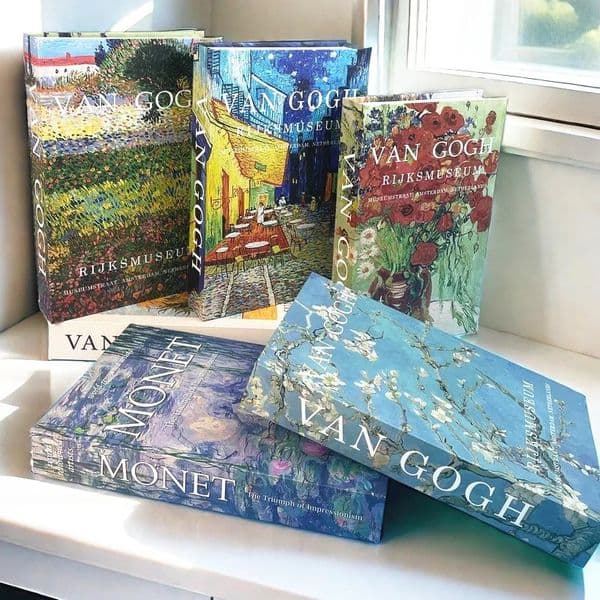 Van Gogh Star Vase Series Book Storage Box Decorative Books Abstract Coffee Table Bedroom Home Decor Monet Bauhaus 260325BJ