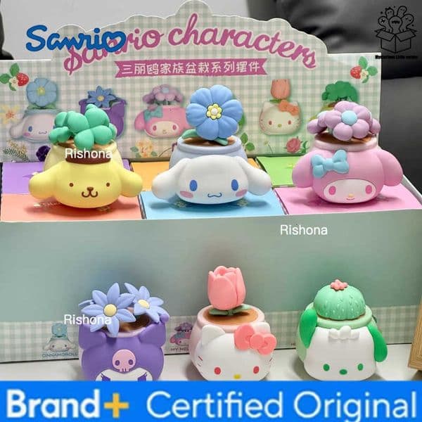 Sanrio Family Potted Plant Series Blind Box - Hello Kitty My Melody Cinnamoroll Cartoon Peripheral Figure Decoration Item Gift H260326