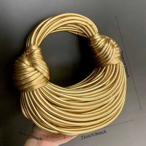Handbags for Women 2024 New Gold Luxury Designer Brand Handwoven Noodle Bags Rope Knotted Pulled Hobo Silver Evening Clutch Chic Z260326