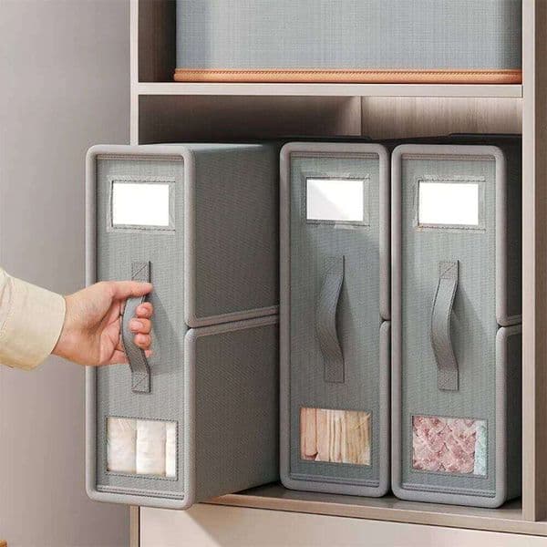 Sheet Set Fabric Folding Window Zipper Blanket Box Wardrobe Bed Clothes Storage Organizer 26Y0326