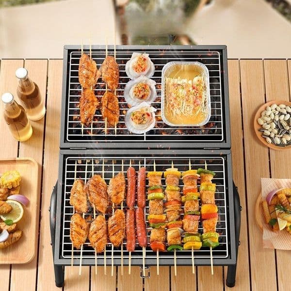 Compact FOLDABLE Charcoal BBQ Grill for OUTDOOR Camping & Picnic