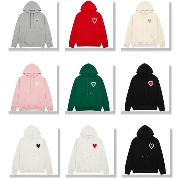 Men's Light Blue Heart Hoodie Cotton Long Sleeve Loose Fit Casual Pullover Sweatshirt hoodies designer men
