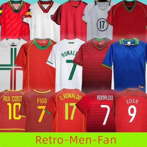 Retro classic 72 98 1999 RONALDO soccer jerseys 2000 2002 2004 2006 2012 16 18 Portugal PAULETA RUI COSTA FIGO J.MOUTINHO NANI PEPE QUARESMA Portugieser football