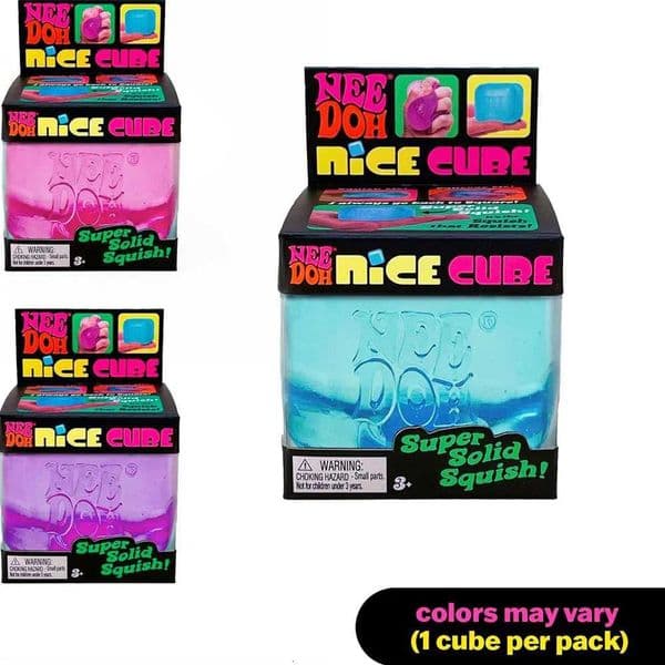Schylling NeeDoh Nice Cube Sensory Squeeze Toy with Super Solid Squish Stress Relief Anxie Sensory Toy 225 Cube Par Gifts Z260326