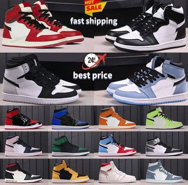 Designer Shoes Men 1 Basketball Shoes 1s University Blue Dark Mocha Chicago Top UNC Hyper Royal High Bloodline Satin-Snake Taupe Haze Women Trainers Sneakers