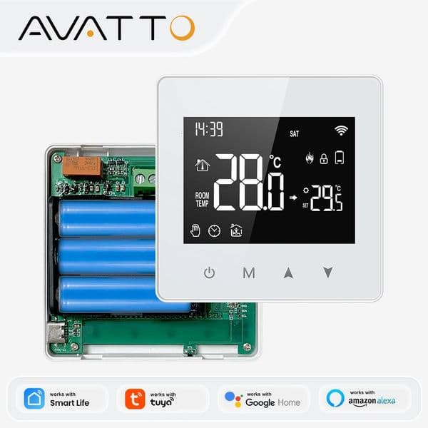 AVATTO WiFi/ZigBee Smart ThermostatLow Power Battery Water Gas Boiler Temperature Controller For Tuya Alexa Google Home Alice 260324