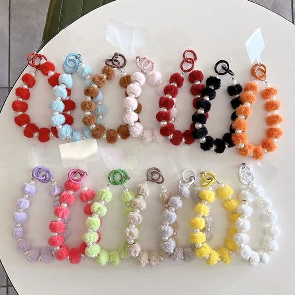Multicolour Cute Bobbles Ball Beads Pearl Mobile Phone Straps Keychains Pendant Bag Charms Key Ring Decorative Accessories Gifts 260326