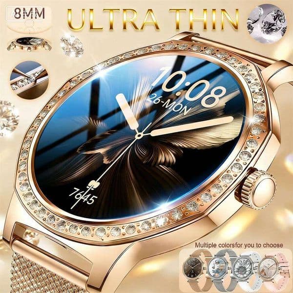 2026 Ultra Thin Women Smart Watch Screen Always Display Time Sports Bracelet Bt Call Fashion Smartwatch Ladies Best Gift 26H0326