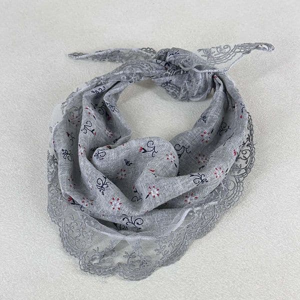 French-Style Vintage Floral Triangle New 2025 Spring-Summer Collection, Antique-Style Decorative Printed Neck Scarf, Fashionable And Stylish Hairband