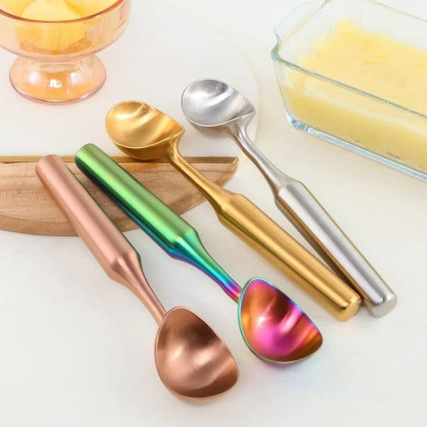 1PC Ice Cream Scoops Stainless Steel Ice Cream Digger Non-Stick Fruit Ice Ball Maker Household Watermelon Ice Cream Spoon Tool 260324