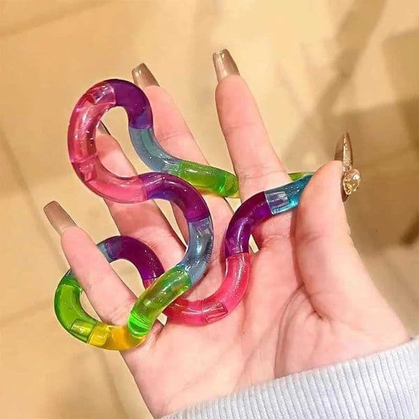 Deformable Rope Fidget Toy Deformation Rope Knot Pressure Stress Relief Toys Rrainbow Color Anti Stress Deformable Rope Best Toy Z260326