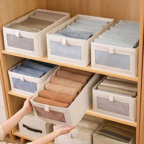 1Pcs Pants Storage Box Clothes Organizers of Cabinets and Drawers Fabric Foldable Boxes for Bedroom Wardrobe Organization Home 26Y0326