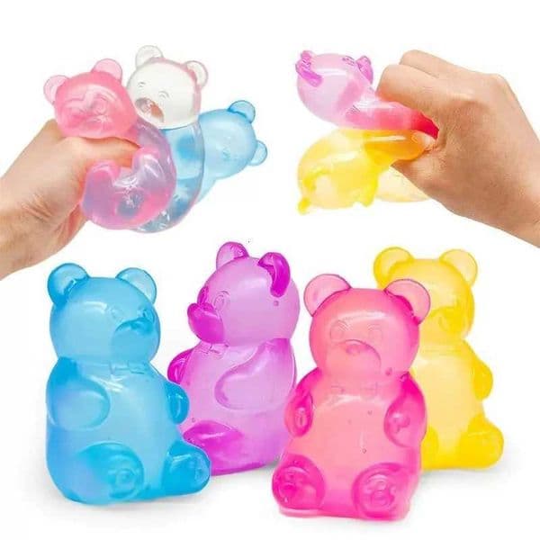 2026 NeeDoh Gummy Bear Squishy Toy Maltose Stress Ball for Kids AdultsCute Animal Squeeze Fidget Toy Solid Decompression Gift Z260326