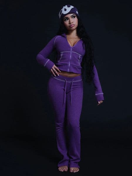 Kliou Casual Tracksuit 2 Piece Set Woman Zip Cardigan Full Sleeve Hooded JacketDrawstring Long Pants Daily Sporty Style Outfits 260325