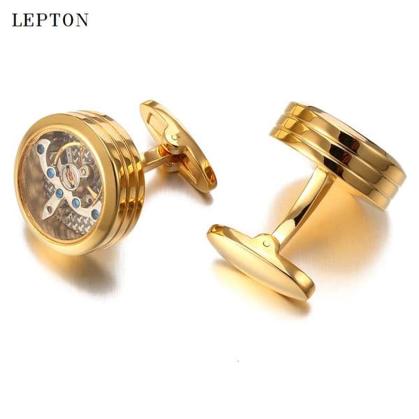 Movement Cufflinks For Mens Shirt Cuffs Button Top quality Mechanical Watch Cuff links Relojes Gemelos 260326