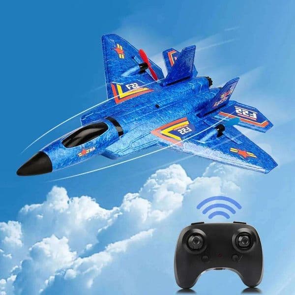F22 Raptor RC Plane 2.4G 2CH Remote Control Flying Glider With LED Lights EPP Foam Airplane Toys For Children Gifts 26H0327