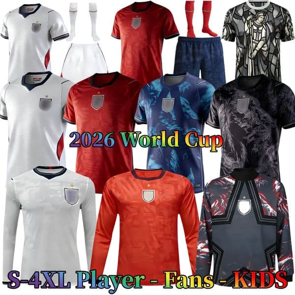 2025 2026 England World Cup Soccer Jersey Men Kids 26 27 KANE BELLINGHAM RICE GORDON PALMER PICKFORD Football Shirt Soccer Uniforms S-4XL