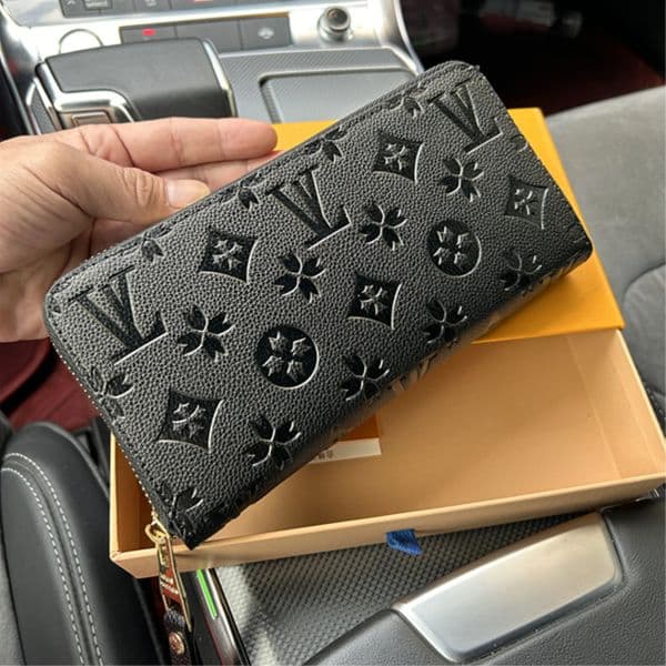 Designer Wallets Women Wallet High Quality Genuine Leather Men Wallet Zipper Ladies Long Purse purses Checked Embossed Flowers Small Wallet bag luxury 5A