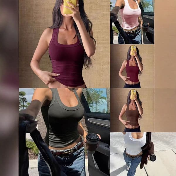 Cross-border European and American Y2K hot girl solid color versatile halter neck T-shirt top women's clothing 2026 summer Amazon independent station