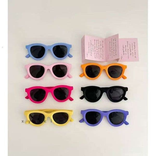 New Cool Colorful Candy colored Sunglasses Children's Oval Shaped Glasses With Small Frames Cute Baby Protection Eyeglasses S260326