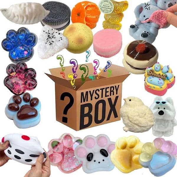 Figet Toys 3pcsSet Mystery Kawaii Cats PawSimulated FoodAntistress Squishy Toy Squeeze Toy Mochi Squishy Stress Reliever 260327