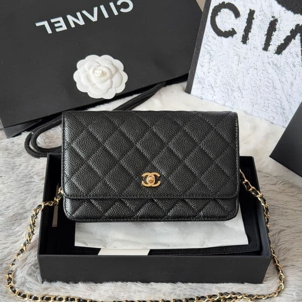 Designer bag shoulder bag Luxury bag chain handbag high quality diagonal cross bag woc 19 caviar sheepskin style women's bag with box wallet
