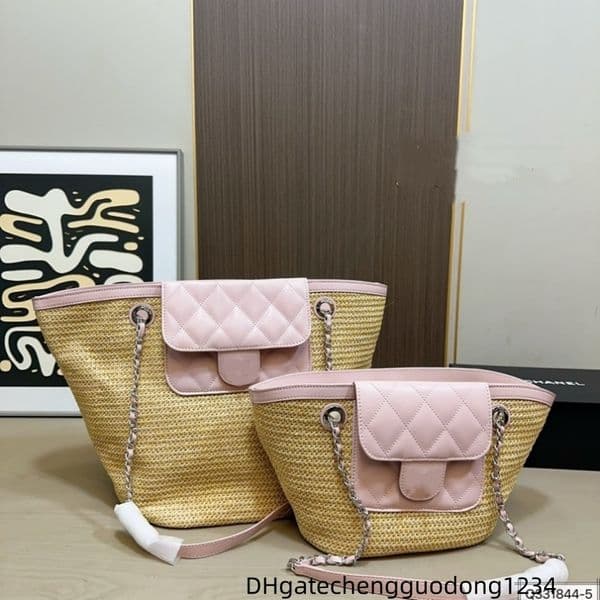 Designer Tote Bag Ladies Handbag Straw woven Shoulder Bag Chain Strap Pocket Outdoor leisureS handbags women bags