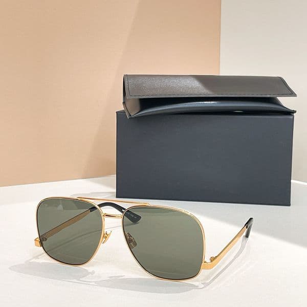 Summer Fashion Mens Womens Business Square Sunglasses SL653 Lightweight Metal Frame UV400 Protection Suitable for Driving Outdoor Workplace Travel Comes with Box