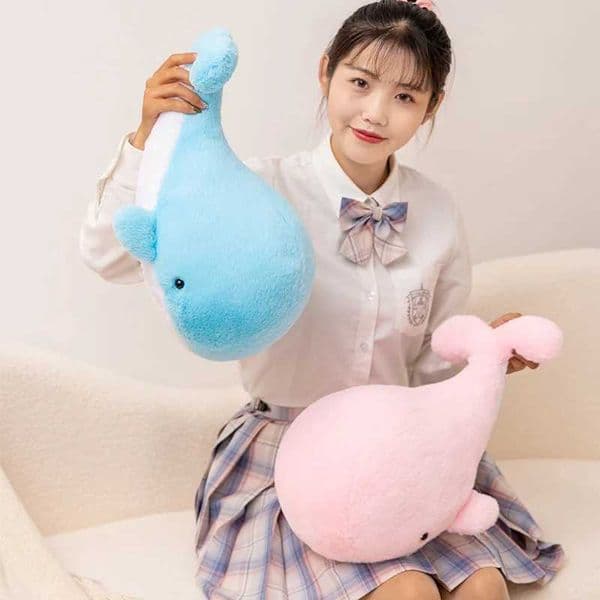 42CM Lovely Whale Plush Toys Stuffed Soft Cute Animal Dolls Sofa Decor Baby Pillow Cushion Birthday Gifts R251210