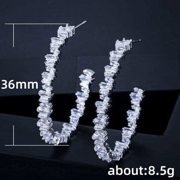 Recommended bestsellers Moissanite Jewelry: Fashionable high-end irregular Moissanite large hoop for women trendy street style earrings wholesale