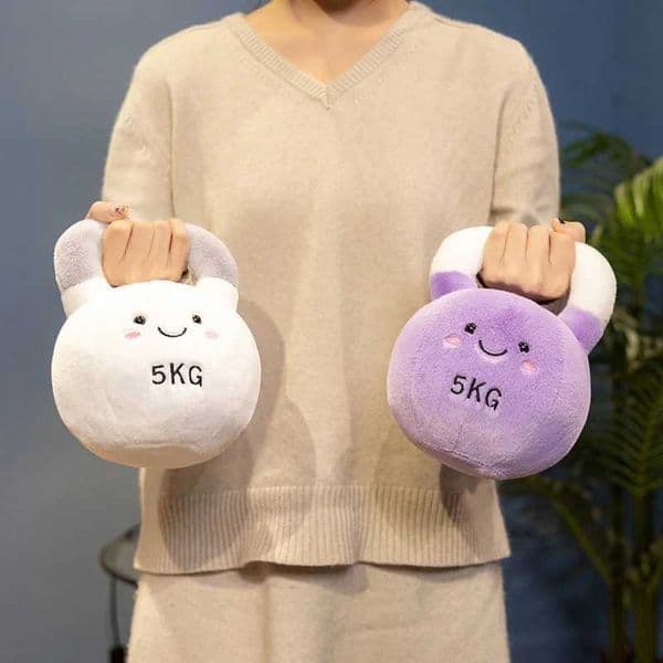 Simulation Fitness Equipment Plush Toy Kettlebell Dumbbell Stuffed Doll Kawaii Room Decor Birthday Xmas Gifts for s R251210
