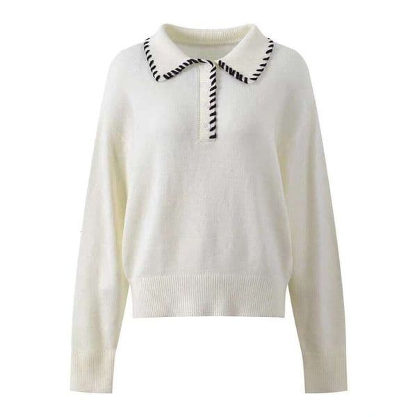 2026 Summer New Designer A10 French Elegant Fashion Women's White Long Sleeve CC Knitted Sweater