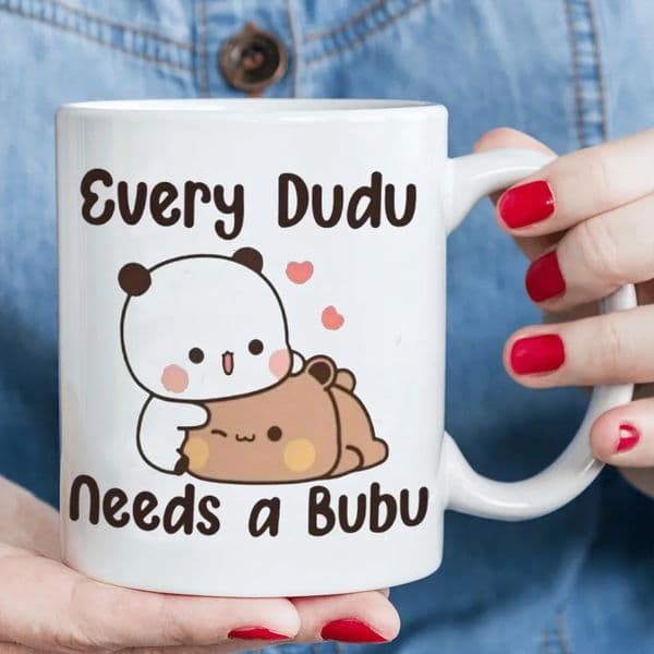 1 Cute Ceramic Coffee Mug Adorable Panda Bear Every Dudu Needs a Bubu n Insulated Reusable Cup 260312