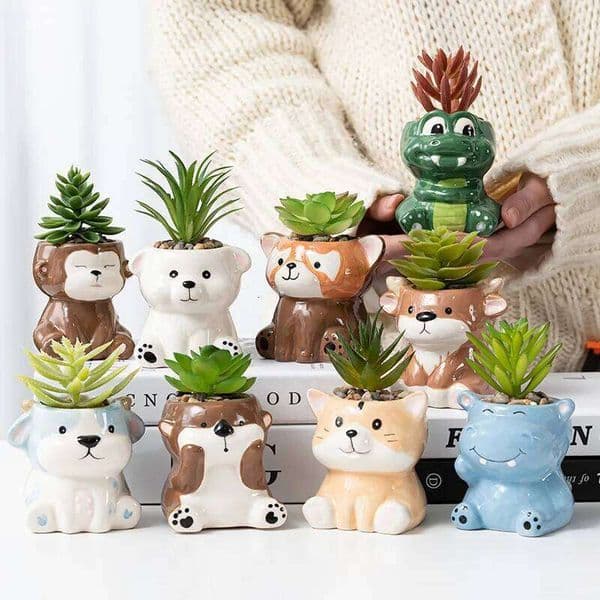 Cartoon Cute Fleshy Flowerpot Best-selling Desktop Display Handmade Potted Container Decoration Balcony Plant Ceramic 26Y0327