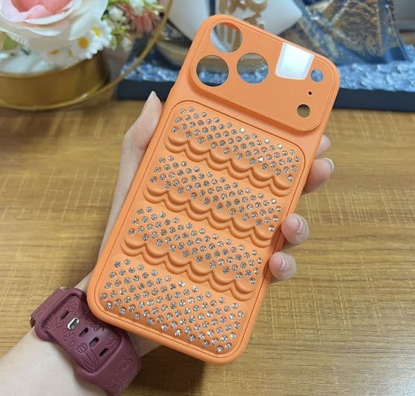 2026 New Acrylic Rhinestone cologne Lens Protection Phone For Iphone 17/16/15/14/13/12 perfume Macaron Diamond PC Case Designer