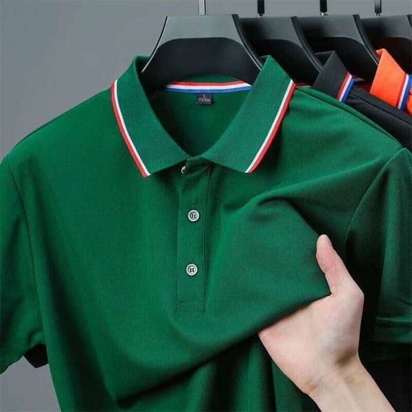 New Men's Casual Solid Color Short Sleeved Polo Shirt Summer Fashionable And Comfortable Versatile Top